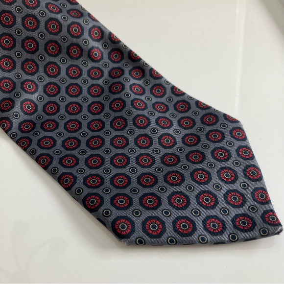 Dark Gray/Blue Moores silk tie - Picture 2 of 3